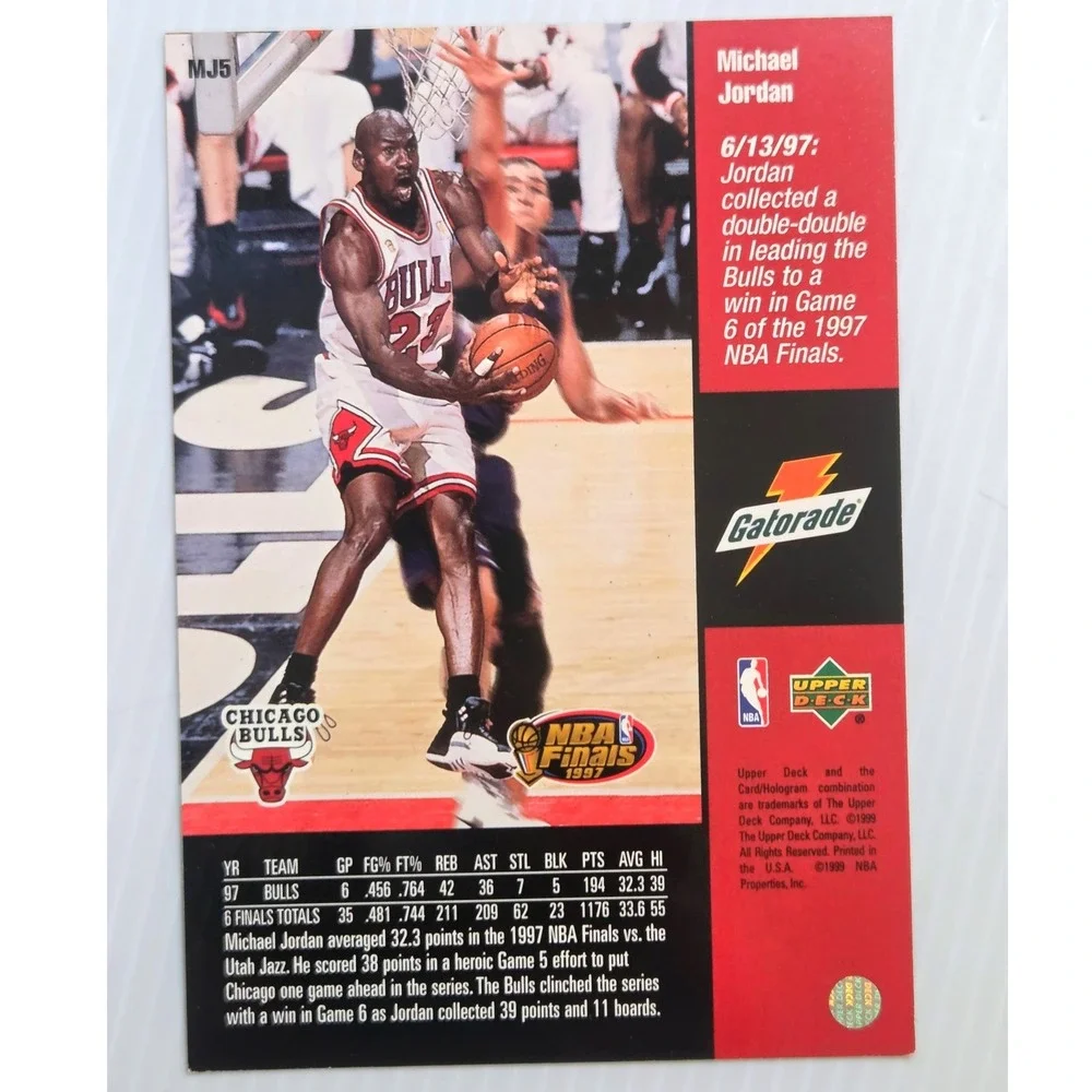 Upper Deck Trading Card 3.5x5 Gold Excellent MJ5 Michael Jordan Large Card